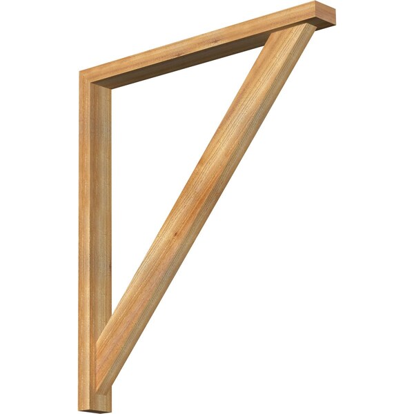 Ekena Millwork Traditional Block Rough Sawn Bracket w/ Offset Brace, Western Red Cedar, 4"W x 38"D x 44"H BKT0402X38X44TRA05RWR - main